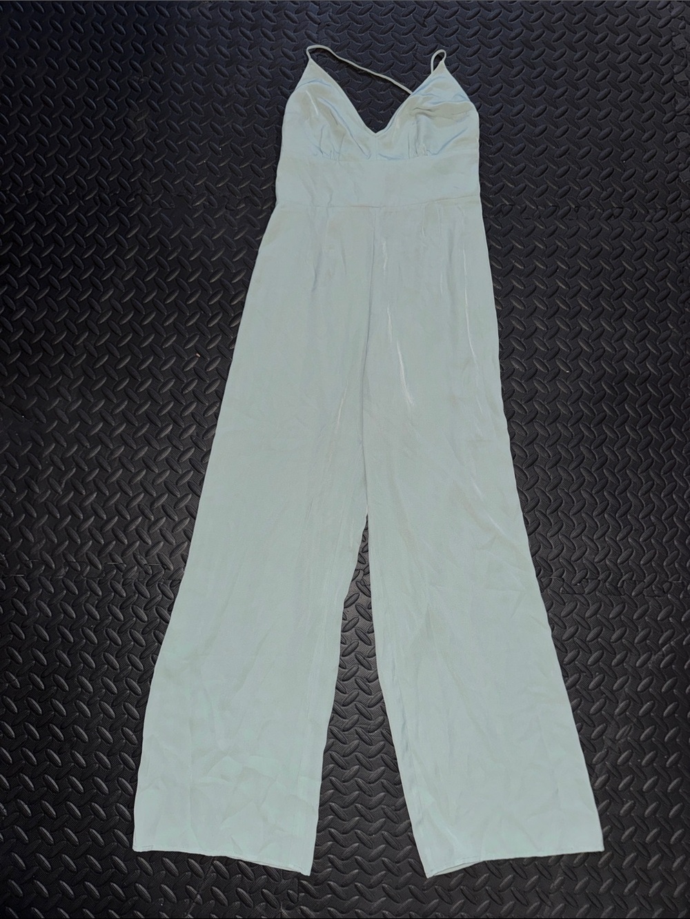 Abercrombie & Fitch Mint Green Spaghetti-Strap Wide-Leg Jumpsuit